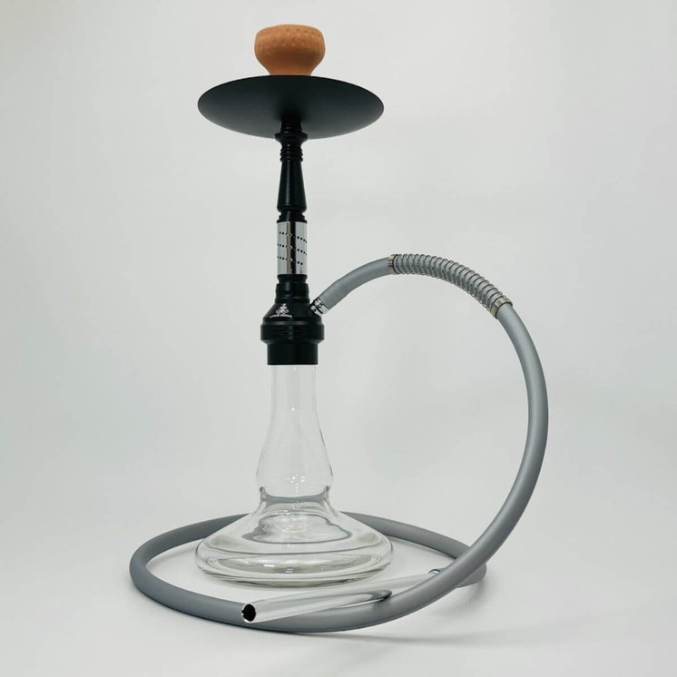 Luxor Shisha Hookah - Double Color With Honeycomb Diffuser in Bottom Pipe - 1 Hose - 22 Inches - (MKA-101)-Silver