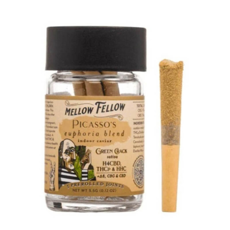Mellow Fellow Indoor Caviar Prerolls - 3.5 Grams - 5 Counts Per Jar