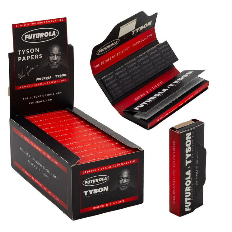 Tyson 2.0 x Futurola Papers 1 1/4 Size - 24 Counts x 33 Rolling - Tips