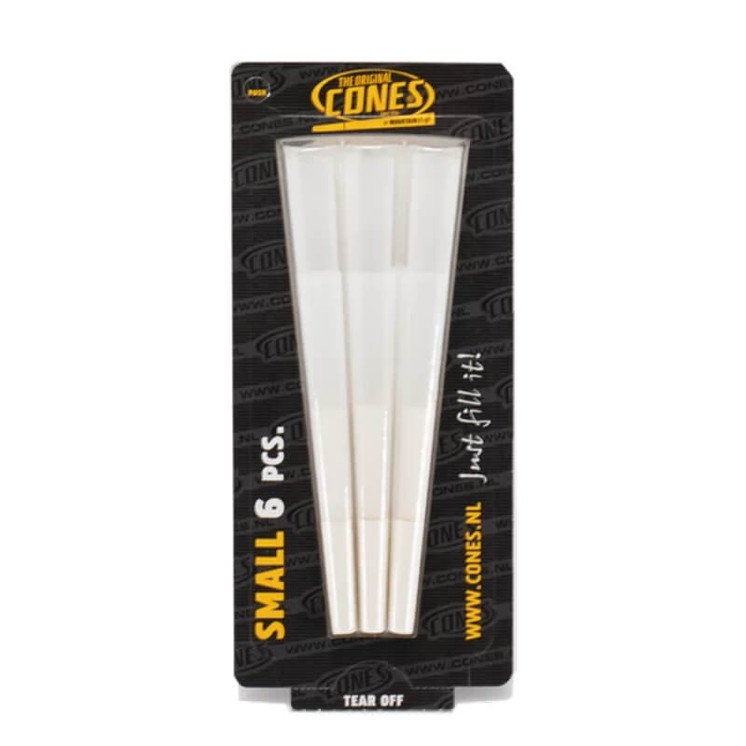 The Original Cones - Small 1 1/4 Size Blister Pack - 83mmx26mm - 6 Cones Per Pack - 32 Packs Per Box - Bleached