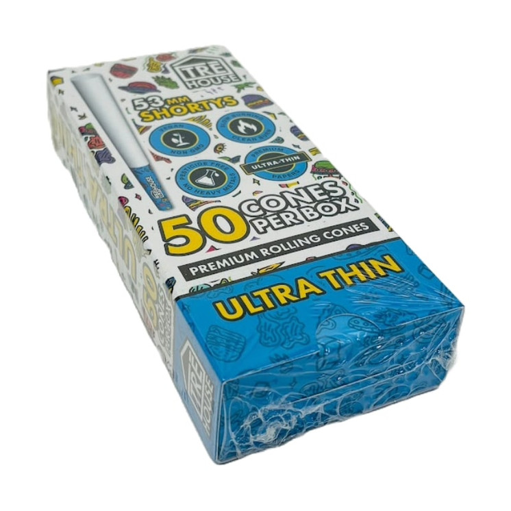 Tre House Premium Pre-roll Cones Shortys 53mm - 50 Cones Per Box