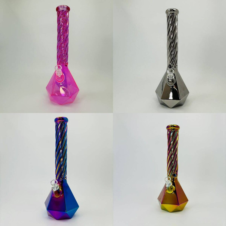 Waterpipe Beaker - Electroplated -  15 Inches