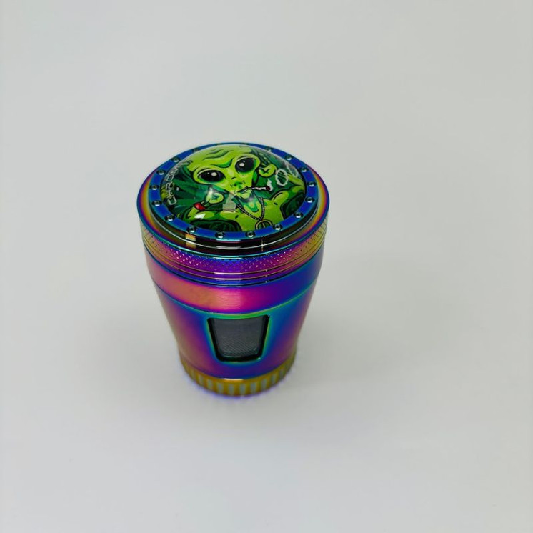 Chromium Crusher - Grinder - 50mm - 4 Parts - XL -RAINBOW TAPER ALIENS - (70412)