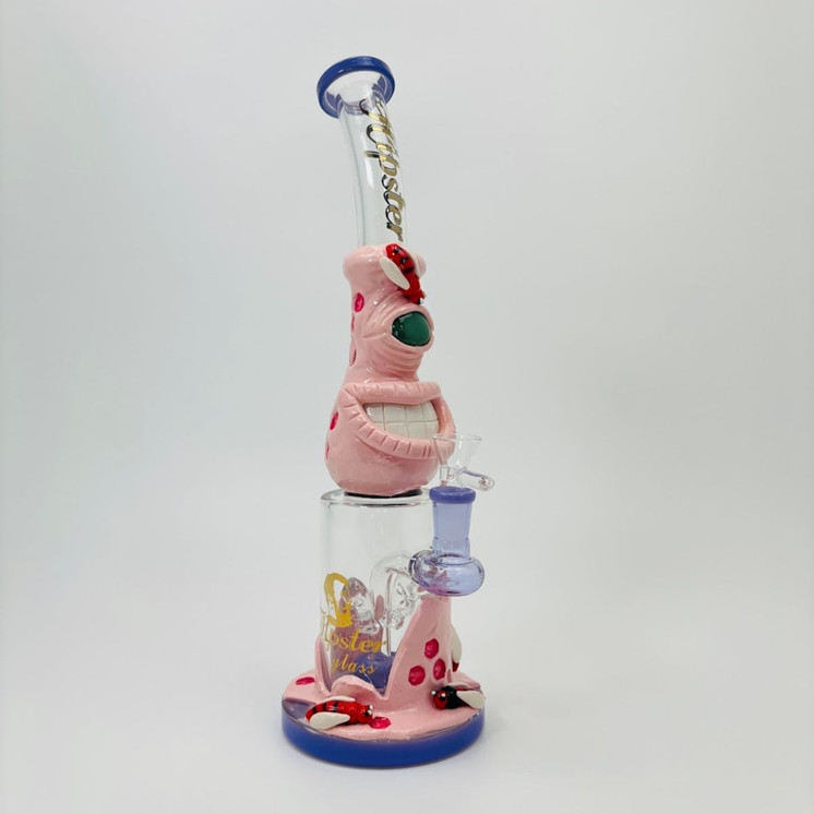 Hipster - Waterpipe 14 Inches Bent Neck Monster-Bees - TZ192-PINK PURPLE
