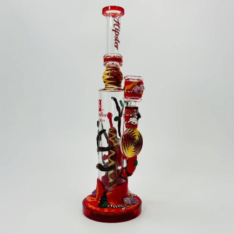 Hipster - Waterpipe Straight Fancy Decor - 14 Inches - (HP024) Red