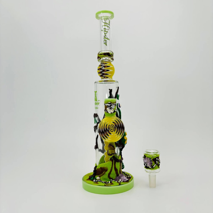 Hipster - Waterpipe Straight Fancy Decor - 14 Inches - (HP024) Slime Green