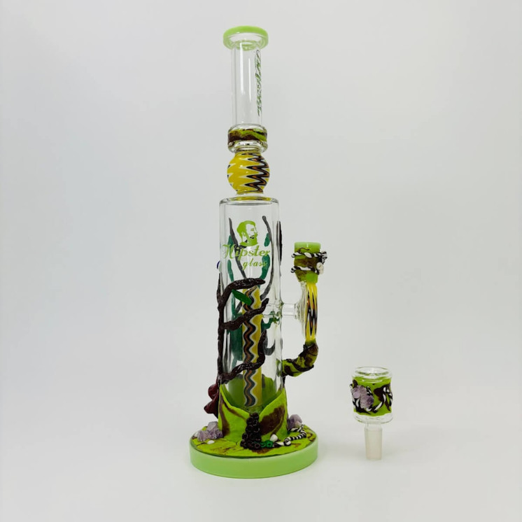 Hipster - Waterpipe Straight Fancy Decor - 14 Inches - (HP024) Slime Green