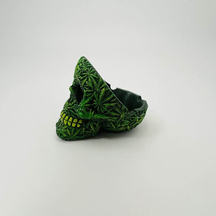 Ashtray Tall Leaf - Skull