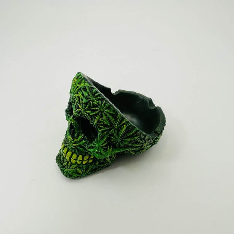 Ashtray Tall Leaf - Skull
