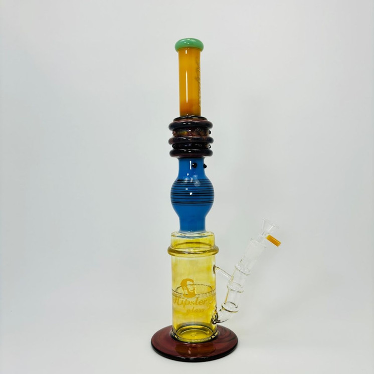 Hipster - 16-inches Waterpipe - Straight Full Color With Honeycomb Perc - LF041-Champagne