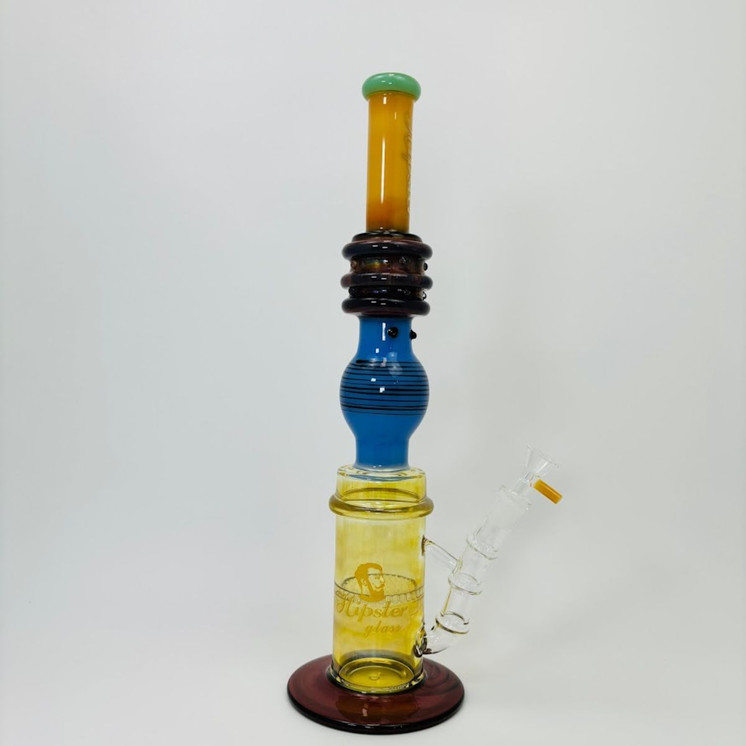Hipster - 16-inches Waterpipe - Straight Full Color With Honeycomb Perc - LF041-Champagne
