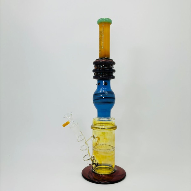 Hipster - 16-inches Waterpipe - Straight Full Color With Honeycomb Perc - LF041-Champagne