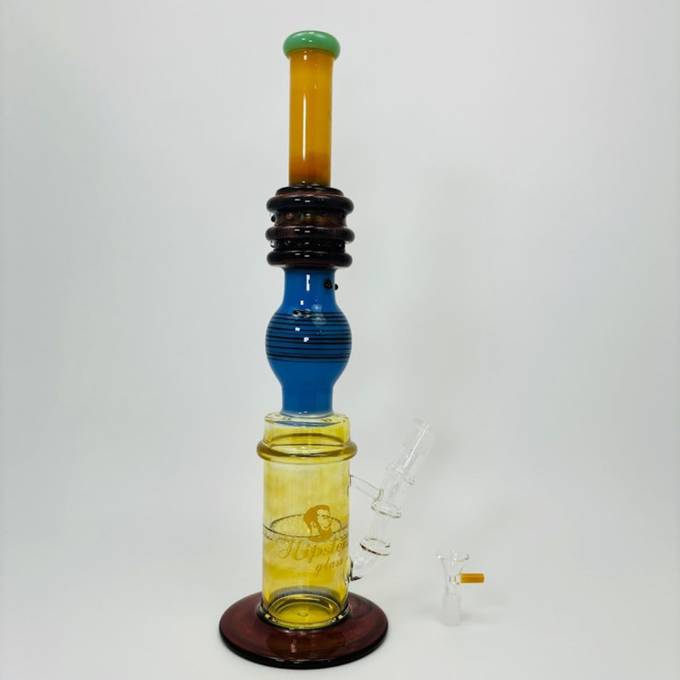 Hipster - 16-inches Waterpipe - Straight Full Color With Honeycomb Perc - LF041-Champagne