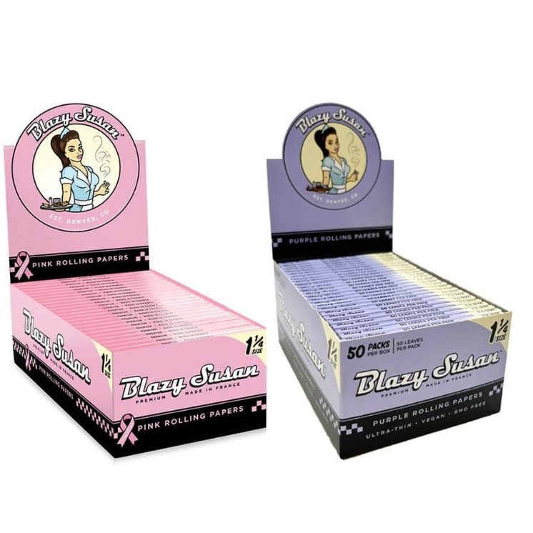 Blazy Susan Rolling Paper - 1 1/4 Size - 50 Pack Per Box