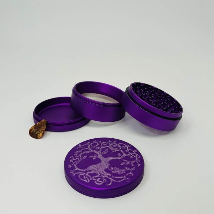 Beamer Grinder - 90mm - 4 Parts -TREE OF LIFE PURPLE