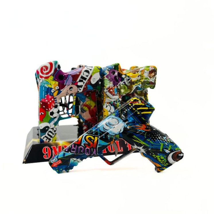 Printed Pistol Torch  - Assorted Designs - 9mm - 12 Counts Per Display