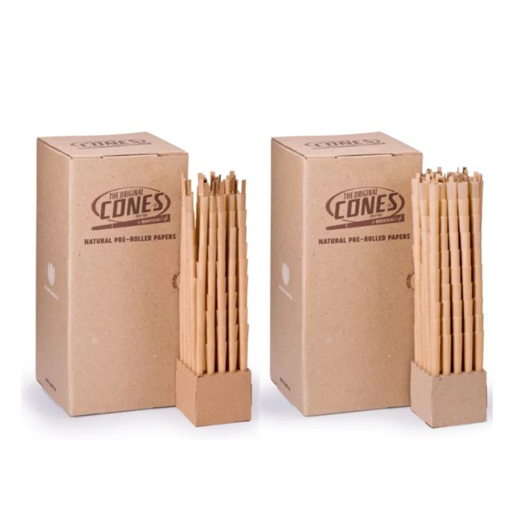 The Original Cones - Natural Pre-rolled Papers - 1000 Pieces Per 4 Canister - 98mmx20mm - Standard Small Slim Size