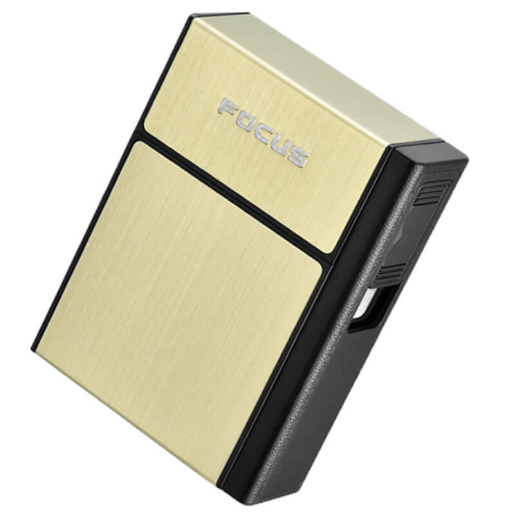 Focus - Cigarette Case With Electric Lighter - Assorted Colors - Price Per Piece