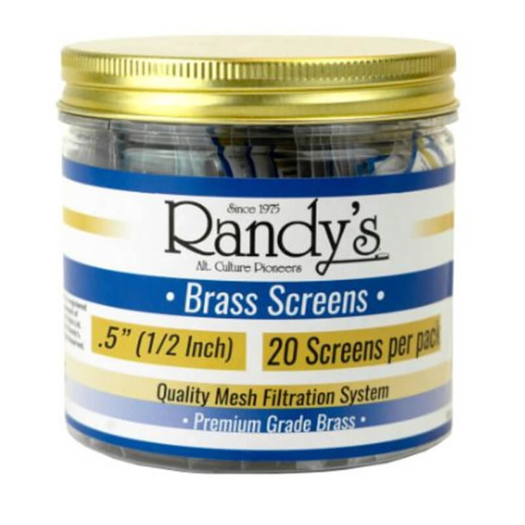 Randys - Brass Screens - 20 Per Packets - 36 Counts Per Jar 0.5 Inches