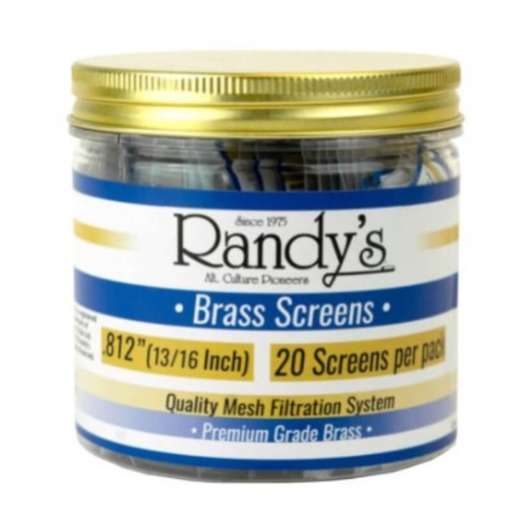 Randys - Brass Screens - 20 Per Packets - 36 Counts Per Jar 0.812 Inches