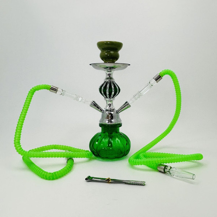 Zebra - Pumpkin Hookah X3 - 2 Hose - 10 Inches-Green