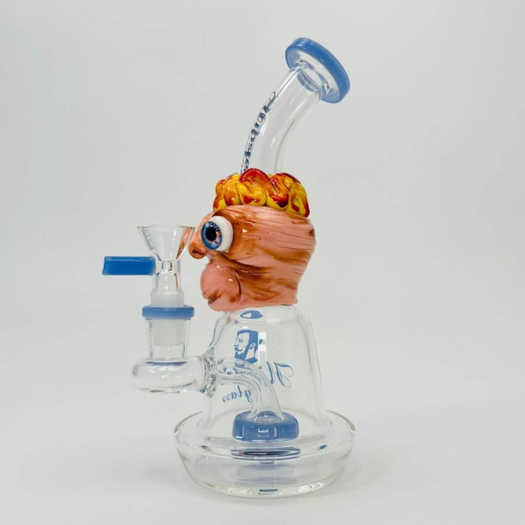 Hipster - Waterpipe With Showerhead Perc - 8 Inches (Tz149)-M.Blue