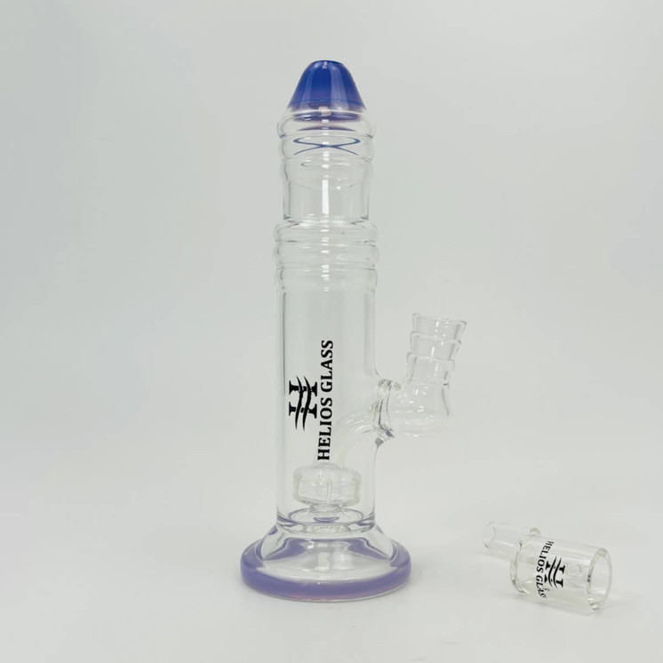 Helios - Glass Waterpipe - 8 Inches - Crayon With Showerhead Perc and Banger