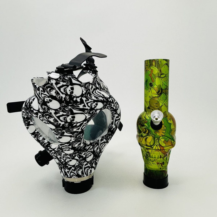 Gas Mask Silicone Character  Mix Designs With Waterpipe - Design Colors