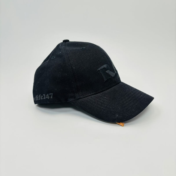 Raw - Poker Hat - Black on Black - Curve Bill Adjustable Structured Hat