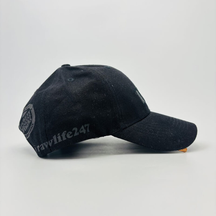Raw - Poker Hat - Black on Black - Curve Bill Adjustable Structured Hat