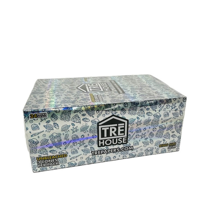 Tre House - Premium Rolling Cones - King Size Slim - 3 Cones Per Pack - 24 Packs Per Box-UNBLEACHED