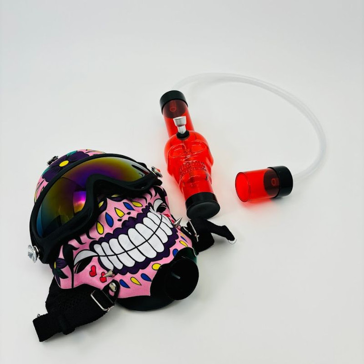 Skull Character - Gas Mask With Acrylic Waterpipe - Glasses Hose Assorted Designs