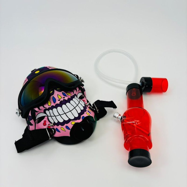 Skull Character - Gas Mask With Acrylic Waterpipe - Glasses Hose Assorted Designs