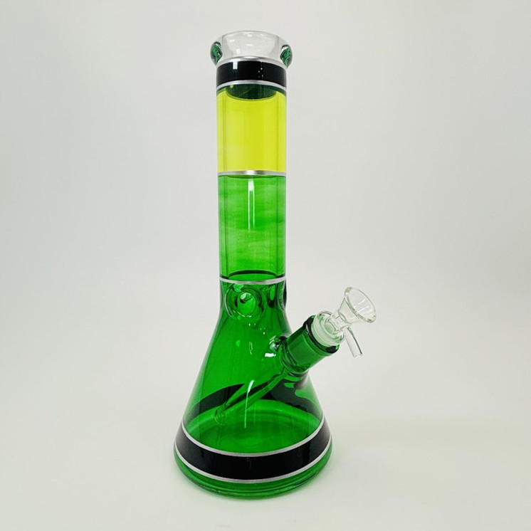 12 Inches - Waterpipe Beaker Colored With Ice Pincher