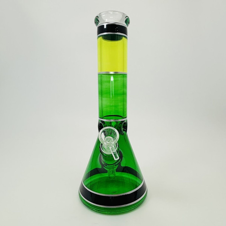 12 Inches - Waterpipe Beaker Colored With Ice Pincher