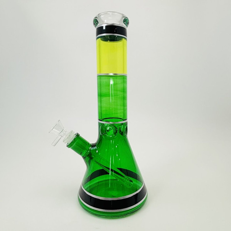 12 Inches - Waterpipe Beaker Colored With Ice Pincher