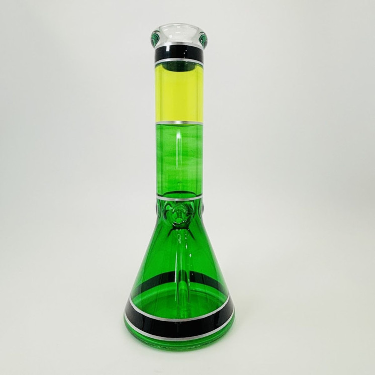 12 Inches - Waterpipe Beaker Colored With Ice Pincher