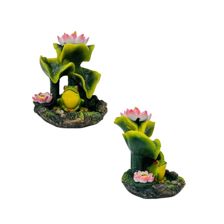 Frog and Lily - Backflow Incense Burner - With 3 Cones