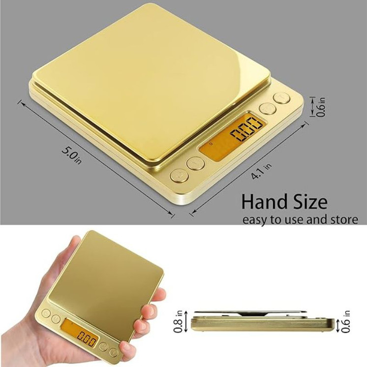 Fuzion - Digital Pocket Scale - 500 Grams x 0.01Gram - Gold - PT-500 Grams
