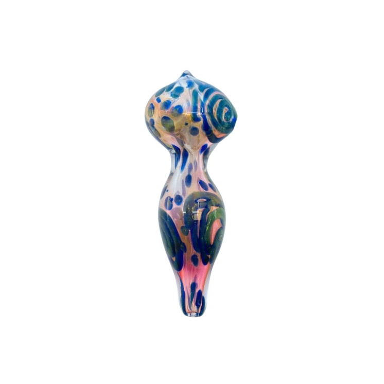 Rose Gold Fumed Swirl Art Handpipe - 5 Inches 