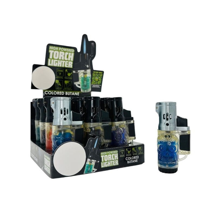 Smokezilla - Clear Molded Torch LTR - 12 Counts Per Display