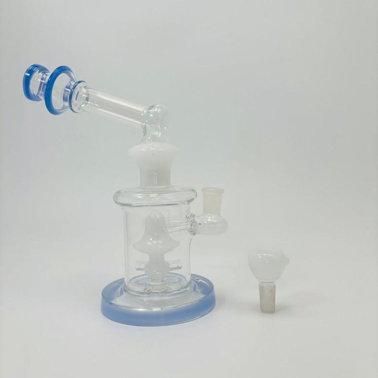 9 Inches - Waterpipe With Bell Showerhead Perc - RH-168-BLUE WHITE