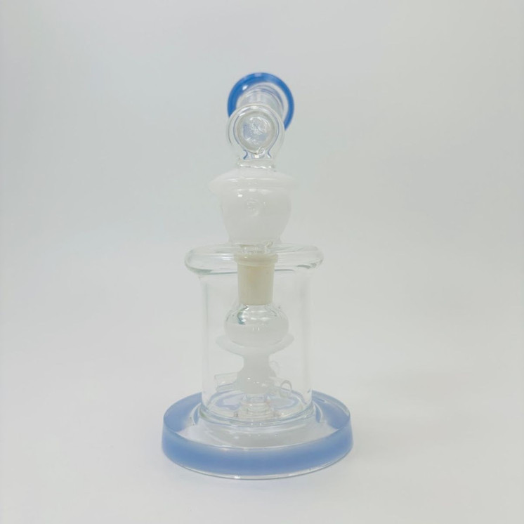 9 Inches - Waterpipe With Bell Showerhead Perc - RH-168-BLUE WHITE
