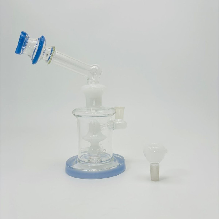9 Inches - Waterpipe With Bell Showerhead Perc - RH-168-BLUE WHITE