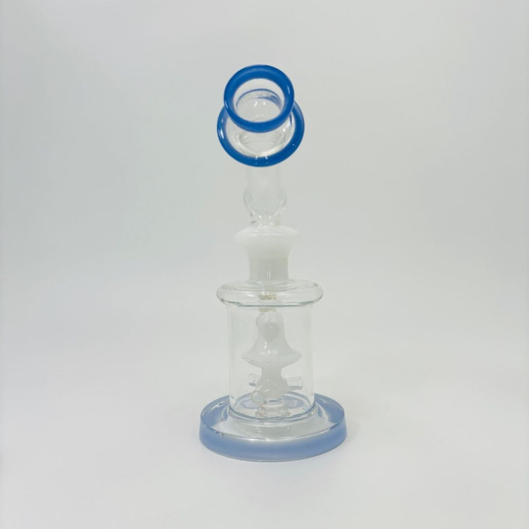 9 Inches - Waterpipe With Bell Showerhead Perc - RH-168-BLUE WHITE