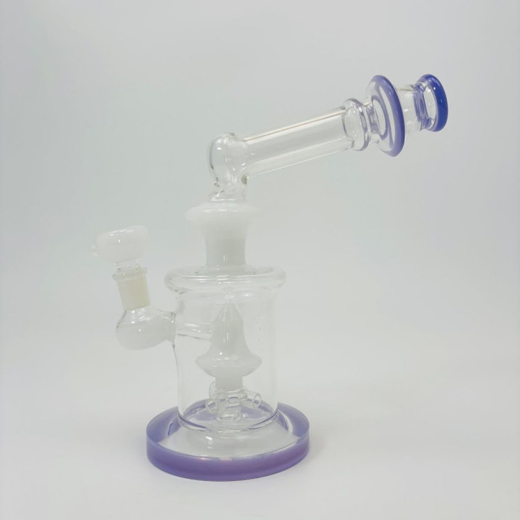 9 Inches - Waterpipe With Bell Showerhead Perc - RH-168-PURPLE WHITE