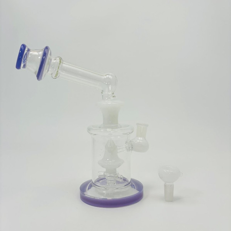9 Inches - Waterpipe With Bell Showerhead Perc - RH-168-PURPLE WHITE