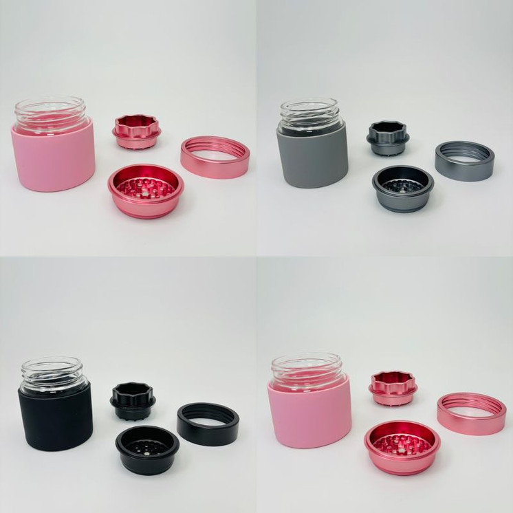 Aluminum Grinder With 100mm Glass Jar - 339 Grams -(JC9075)