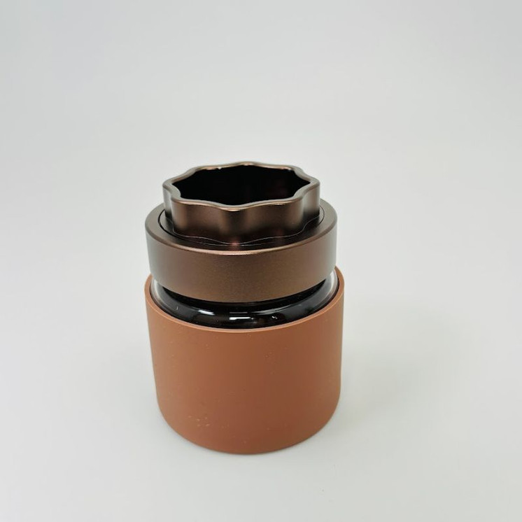 Aluminum Grinder With 100mm Glass Jar - 339 Grams -(JC9075)-Brown