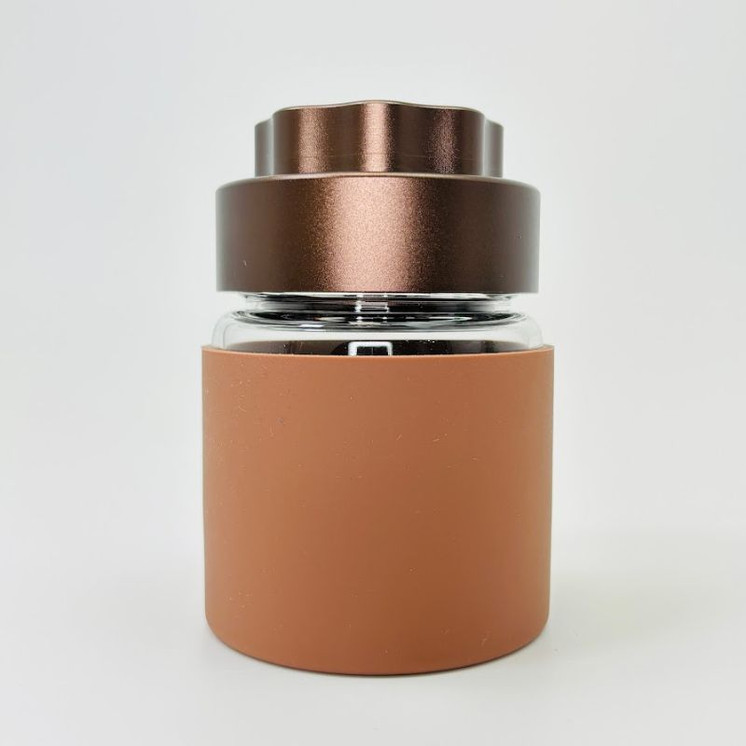 Aluminum Grinder With 97mm Glass Jar - 256 Grams -(JC9074)-Brown